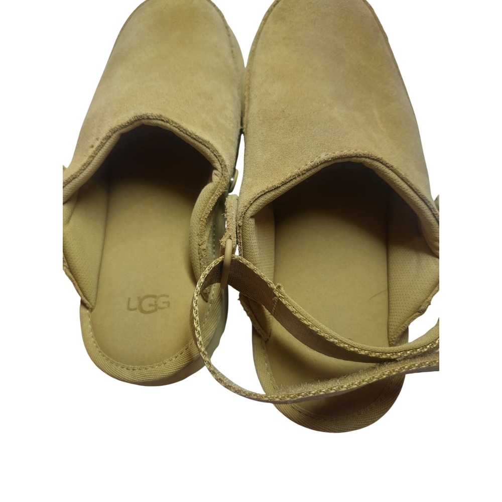UGG GoldenCoast Clog Mustard Seed Tan Suede Adjustable Strap Sandals Size 4 - Picture 3 of 10